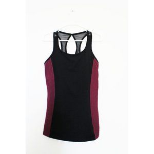 Lucy Burgundy Red Black Mesh Activewear Bra Top
